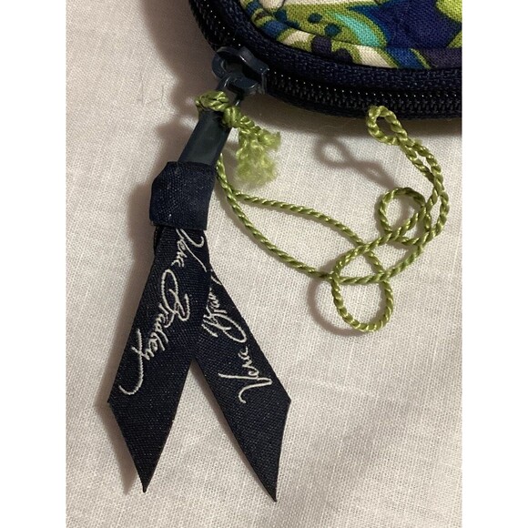 VERA BRADLEY Paisley Blue & Green Cloth Tech Case Zip Around Storage Bag - Picture 2 of 9